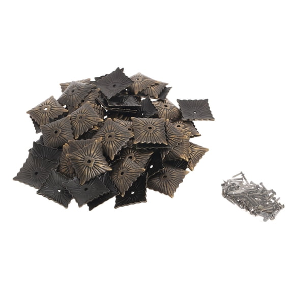 100Pcs 21x21mm Upholstery Nails Antique Bronze Decorative Upholstery Nails Tack Studs Door Sofa Home Decor Furniture Hardware