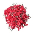 thumbnail image 1 of 100Pcs 22-16 Gauge #10 Stud Red Ring Terminals Connectors Crimp Tin Copper Core, 1 of 6