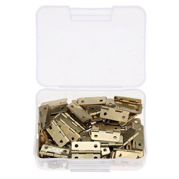 100Pcs 23*19mm Cabinet Door Furniture Hinge Jewelry Wood Boxes Decorative Hinge Furniture Fittings with Screws and Storage Box
