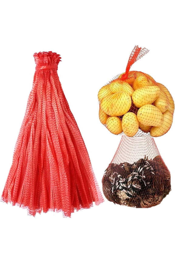 Seafood Boil Bags 100Pcs, 24 Inch Reusable Thicken Mesh Bags for Crab Clam Crawfish, Heat-Resistant Produce Bags for Potato Onion Storage