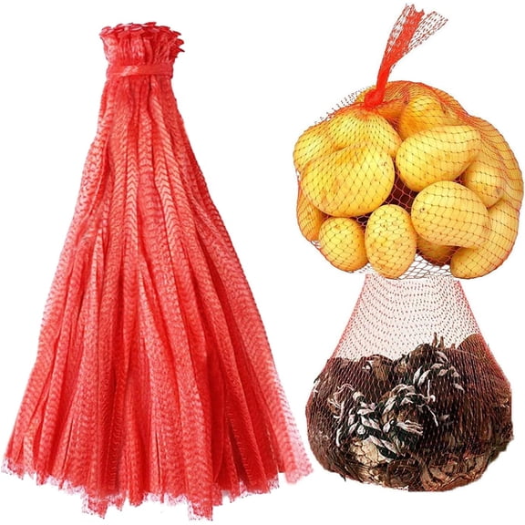 100Pcs Reusable Produce Mesh Bags, 24’’ Seafood Boil Bags for Crab Clam Shellfish Crawfish Cooking, Mesh Produce Bagfor Onion Potato Vegetable & Garden Produce