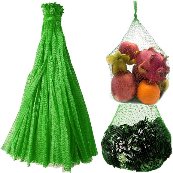 100Pcs 24 Reusable Mesh Produce Bags, Onion Fruits Net Bags and Seafood Boil Bag for Crab Clam Crawfish, Mesh Storage Bag for Grocery Shopping Storage of Fruits Vegetable Seafood & Garden Produce