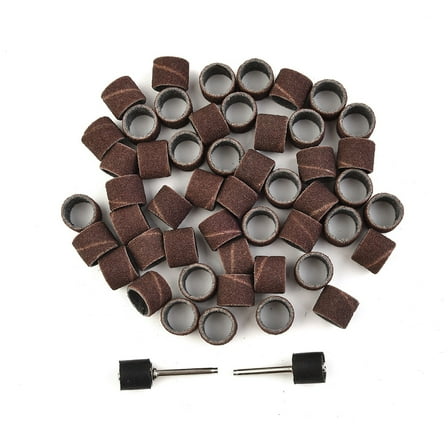 100Pcs 240 Grit Sanding Drum Bands Sleeves W/ 2 Mandrels for Rotary Tool