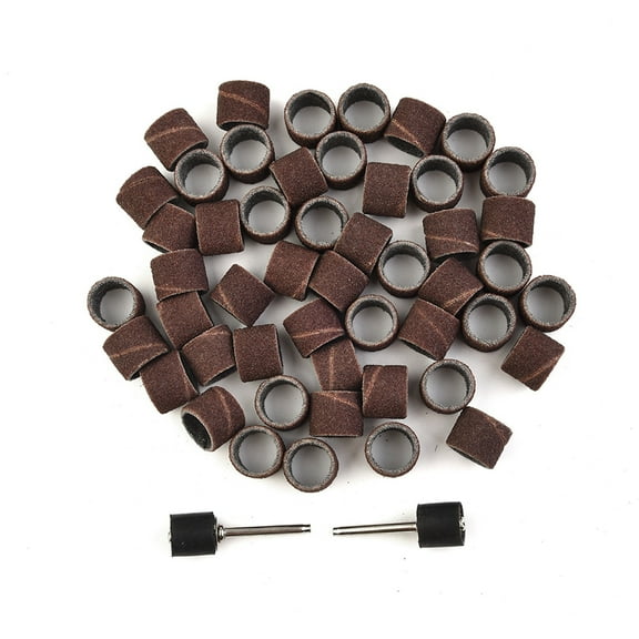 100Pcs 240 Grit Sanding Drum Bands Sleeves W/ 2 Mandrels for Rotary Tool