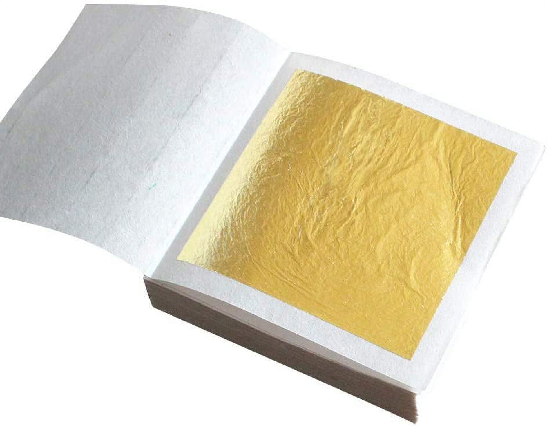 Velocity 100pcs Edible 24K Gold Foil Leaf Sheets,Real Gold Leaf Leafing Sheets Foil Paper for Cake Chocolates Decorating Bakery Pastry Cooking Routine Makeup