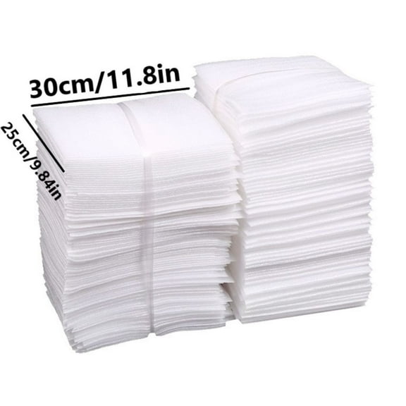 100Pcs 25X30Cm Cushion Safely Wrap Cup Dishes Glassware Porcelain Furniture Packing For Moving Storage, 100Pc Pearl Cotton Express Packaging Bag By Shiogb
