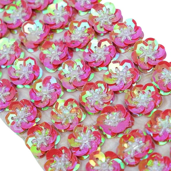 100Pcs 2Cm Sequin Flowers Handmade Sewing Flat Back Iron On Patches, Great For Diy Wedding Crafts Stage Performance Clothing Shoes Decoration Bags Embellishment Garment