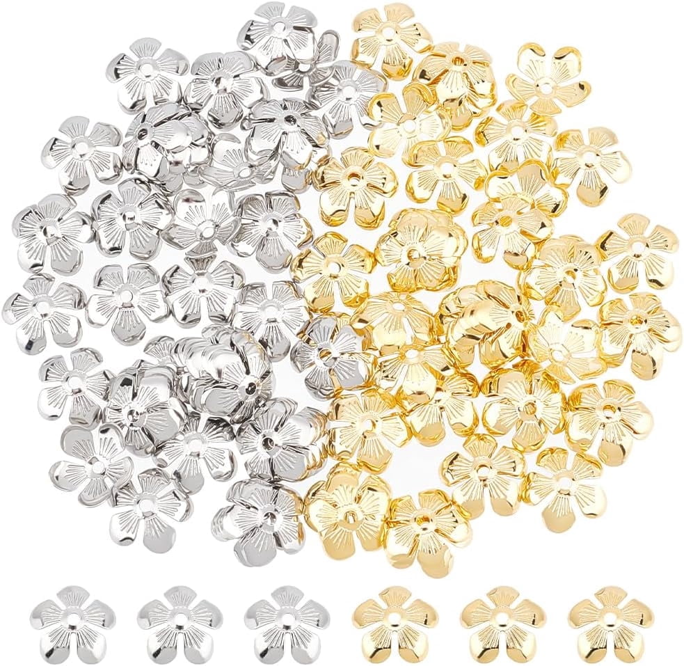 Petals Rose Gold 100pcs/lot Rose Gold Plated Stainless Steel Bead