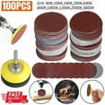 thumbnail image 1 of 100Pcs 2Inch 80-3000 Grit Mixed Sander Sanding Discs Pads Hook & Loop Sandpaper, 1 of 6