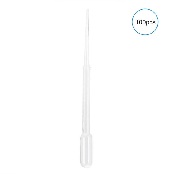 100Pcs 2ml Disposable Plastic Pipette Liquid Transfer Graduated Pasteur Dropper