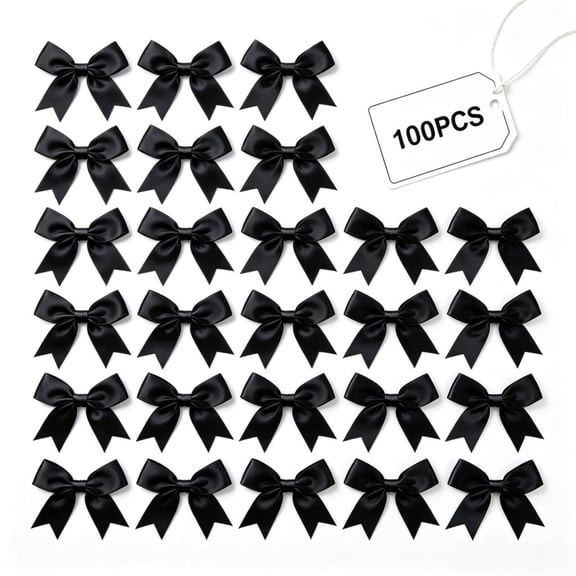 100Pcs 3.3 Inch Gift Wrapping Bows, Elegant Decorative Bows for Wedding Christmas Birthday Party DIY Crafts