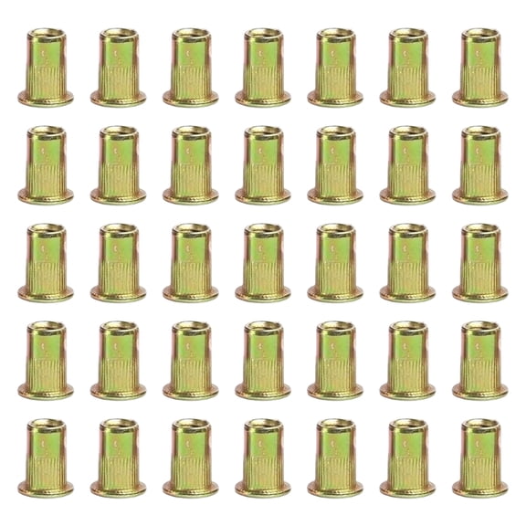 100Pcs 3/4/5/6/8/10/12mm Carbon Steel Rivnut Flat heads Threaded Rivets Insert Nutsert Caps Rivets Nut Easy to Use