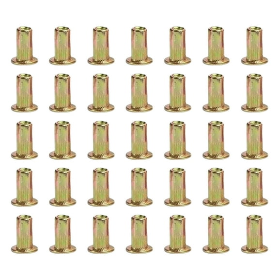 100Pcs 3/4/5/6/8/10/12mm Carbon Steel Rivnut Flat heads Threaded Rivets Insert Nutsert Caps Rivets Nut Easy to Use