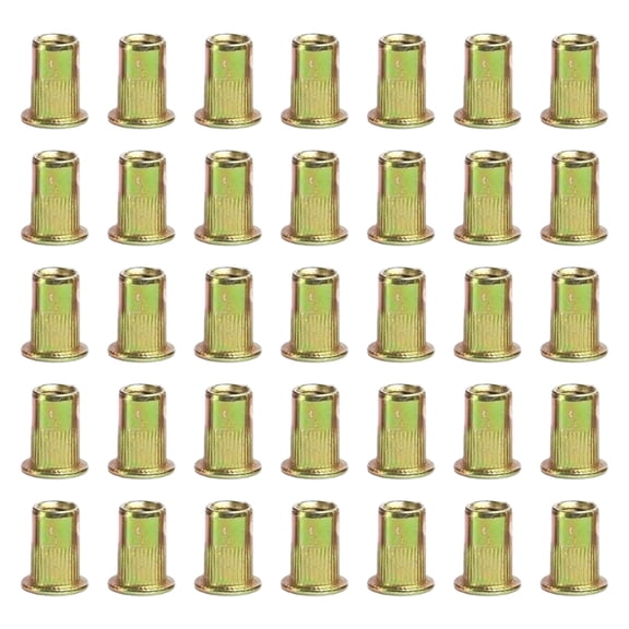 100Pcs 3/4/5/6/8/10/12mm Flat heads Threaded Rivets Insert Nutsert Caps Rivets Nut