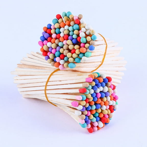 100Pcs 3'' Decorative Rainbow Matches,Long Wooden Safety Matches for Candles, Candle Matches, Color Matches, Long Wooden Matchsticks Fireplace Matches for Fireplace BBQ Grill