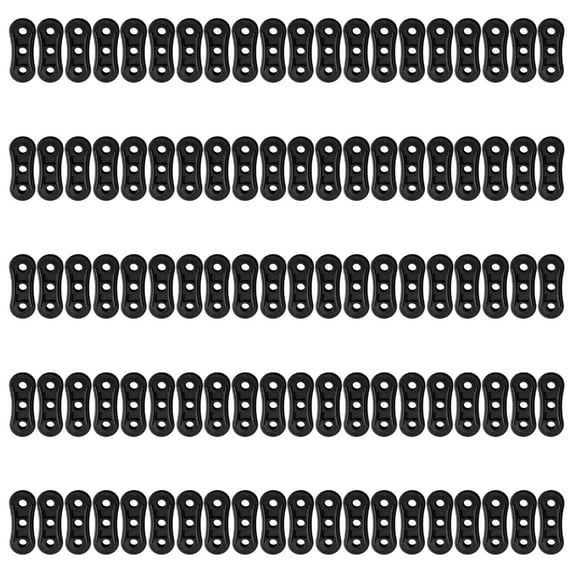 100Pcs 3 Hole Tent Guyline Adjuster Tightening Hook Buckles Tent Cord Tensioner for Camping Hiking Easy to Install