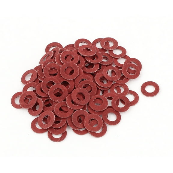 100Pcs 3 x 6 x 0.5mm Fiber Motherboard Insulating Washers Red