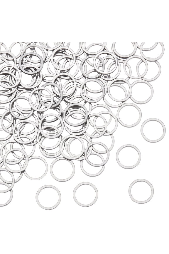 100Pcs 304 Stainless Steel Linking Ring Round Ring Stainless Steel Color 10x1mm Inner Diameter: 8mm DIY