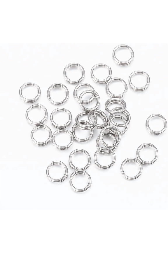 100Pcs 304 Stainless Steel Split Rings Double Loops Jump Rings Stainless Steel Color Metal Ring Connection Round Split Jump Rings for DIY Necklaces Jewelry Making Craft 4.5x1mm