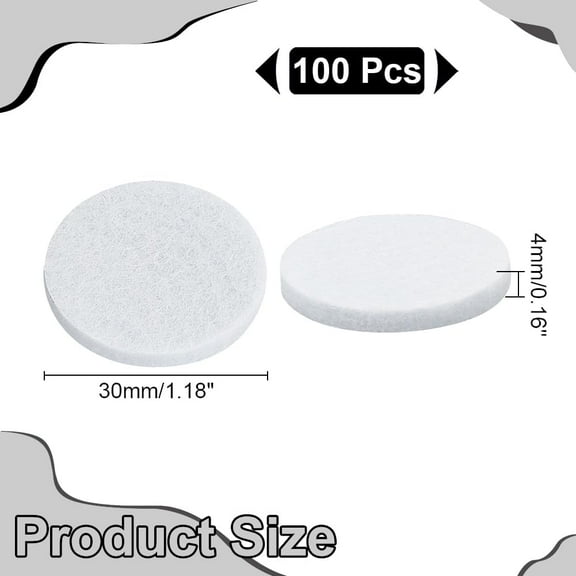 100Pcs 30mm Round Aromatherapy Diffuser Refill Pad Essential Oil Diffuser Replacement Refill Pads Microfiber Absorbing Circle Essential Pads for Diffuser Necklace Vent Clip Home Car