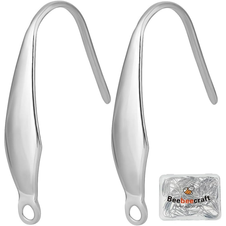 100Pcs 316 Surgical Stainless Steel Earring Hooks with Vertical - Main Image