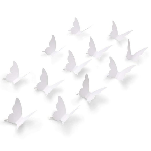 100Pcs 3D Paper White Butterfly Wall Stickers Removable Art Crafts Butterflies Decals Mural For Home Room Nursery Girls Bedroom Diy Wall