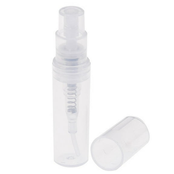 100Pcs 3ml Mini Clear Plastic Refillable Spray Bottle Portable Perfume Mouthwash Sample Vial Cosmetic Atomizer Liquid Container for Travel Party