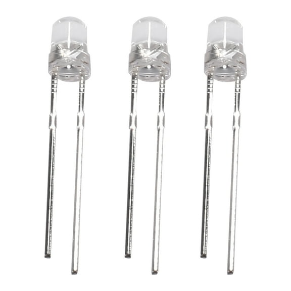 100Pcs 3mm White LED Emitting Diode Light Bulbs