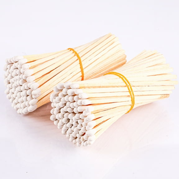 100Pcs 4'' Decorative White Matches, Long Wooden Candle Matches, Long Wood Safety Matches for Candles, Long Fireplace Matches for BBQ Grill, Long Wooden Matchsticks for Custimize Events