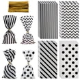 thumbnail image 1 of 100Pcs 4 Styles Rectangle Plastic Candy Bags Cookie Cellophane Bag with Twist Tie Black 270x130x0.1mm 25pcs/style, 1 of 5
