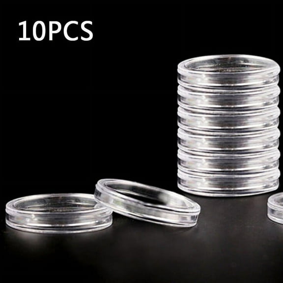 100Pcs 40Mm Clear Commemorative Coin Capsules Round Coin Collection Case Display Holders Containers Storage Boxes