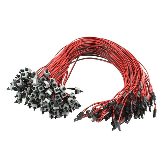 100Pcs 45cm Length Momentary Power Supply Switch PC Motherboard Cable Wire
