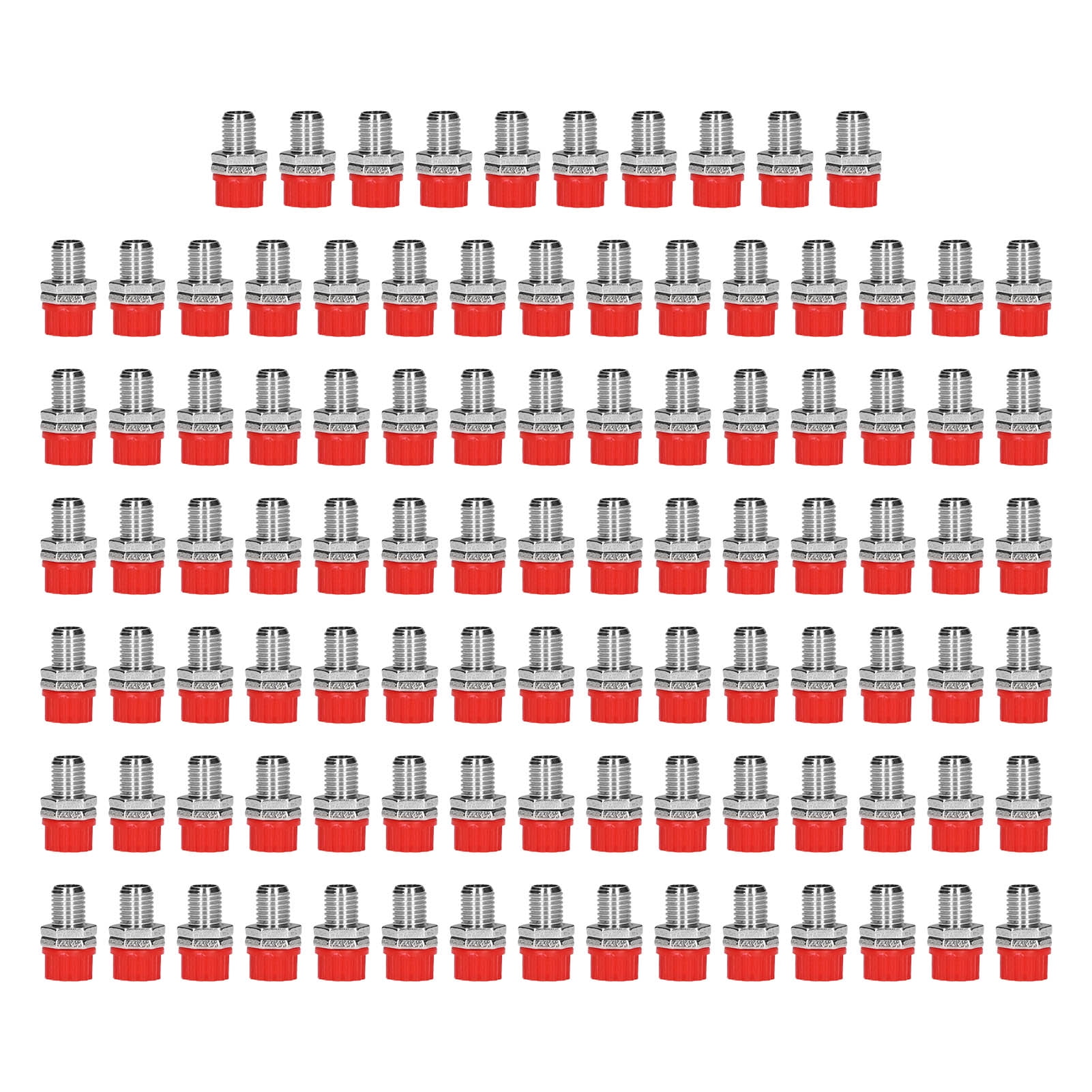 100Pcs 4mm Banana Plug Socket Binding Post Wire Connector Terminal for Industry Electronic