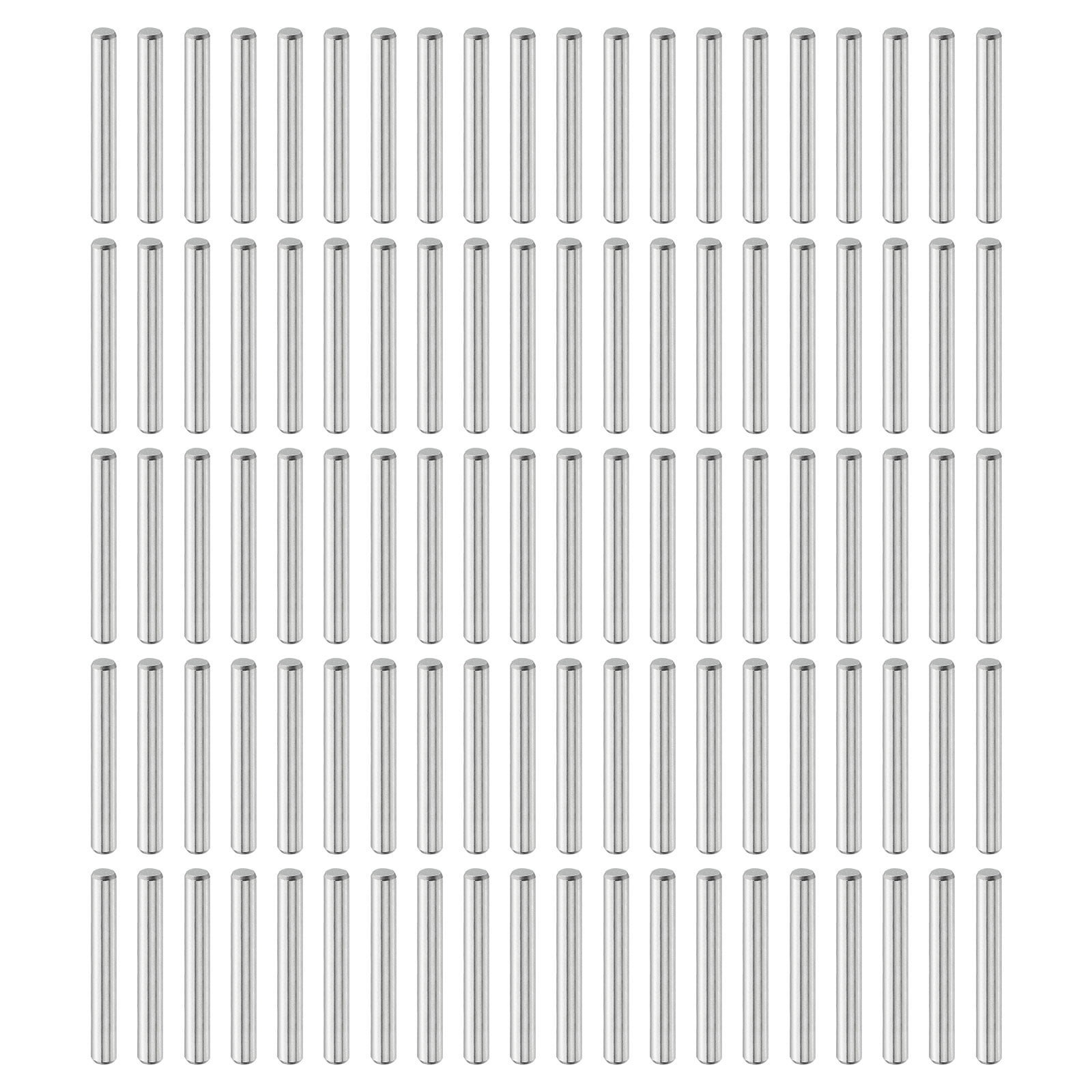 100Pcs 4mm x 30mm Dowel Pins, 304 Stainless Steel Shelf Support Peg Pin, Silver