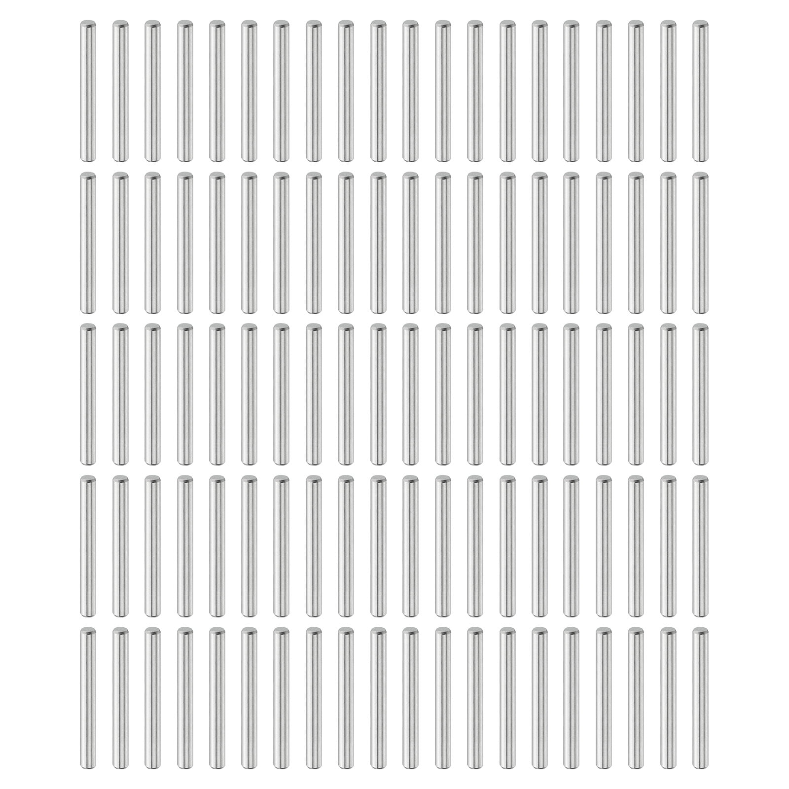 100Pcs 4mm x 35mm Dowel Pins, 304 Stainless Steel Shelf Support Peg Pin, Silver