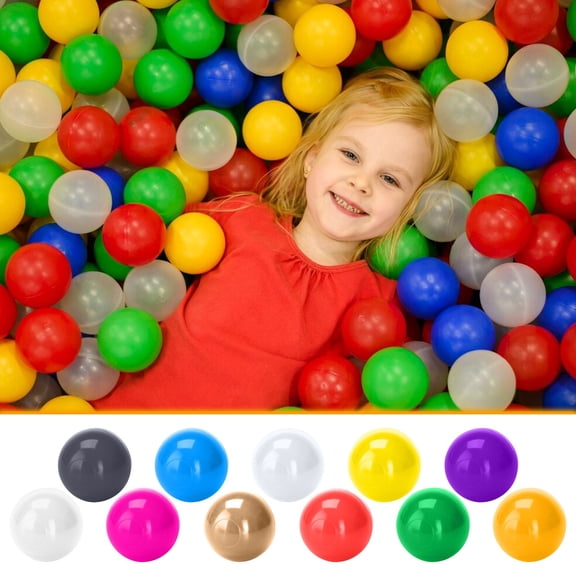 100Pcs 5.5cm Thick Plastic Ball Pit Balls - Inflatable Ocean Balls for Kids, Durable Non-Toxic 波波球 for Playpen, Party & Indoor Outdoor Play