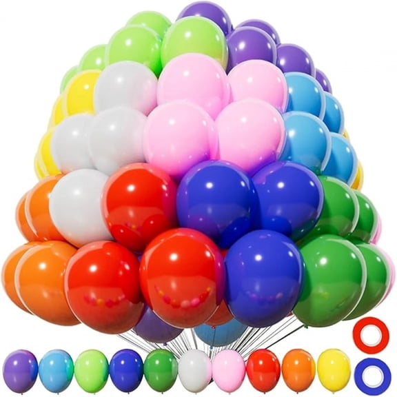 100Pcs 5-Inch Colorful Rainbow Latex Balloons, Used For Wedding Parties, Birthday Celebrations, Arch Garland Decorations
