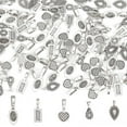 thumbnail image 1 of 100Pcs 5 Style Tibetan Style Glue-on Flat Pad Bails Pendant Bails Heart & Teardrop & Leaf Antique Silver 13~26x6~10x4~7mm Hole: 2~8mm 20Pcs/style, 1 of 9