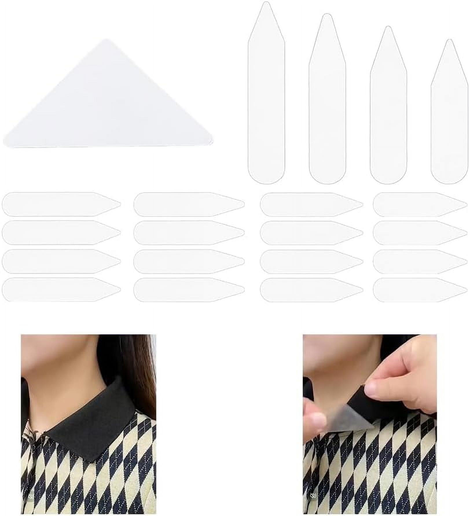 100Pcs 5 Styles Plastic Collar Stays for DIY Men 2.1