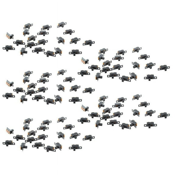 100Pcs 5V 0.3 A Mini Size Black SPDT Slide Switch for Small DIY Power Electronic Projects