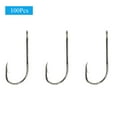 thumbnail image 1 of 100Pcs 6/0# High Carbon Steel Sharp Fish Hooks with Barb Lure Bait Fishing Tackle, 1 of 8
