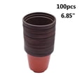 thumbnail image 1 of 100Pcs 6.85" Plastic Plants Nursery Pot Seedlings Flower Plant Container, 1 of 5