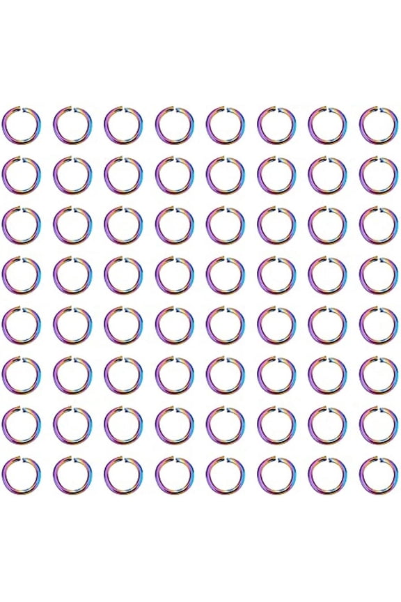 100Pcs 6mm Rainbow Color 304 Stainless Steel Open Jump Rings Round Ring 18 Gauge Open Jump Rings Metal Rings for Bracelet Necklace Jewlery Making