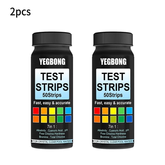 100Pcs 7 in 1 pool shower room Water Tropical Test Strips Kit