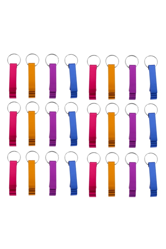 100Pcs 8 Color Metal Bottle Opener, Split Key Ring Chain Keychain Bulk Aluminum Pocket Claw Bar Soda Beer Bottle Opener