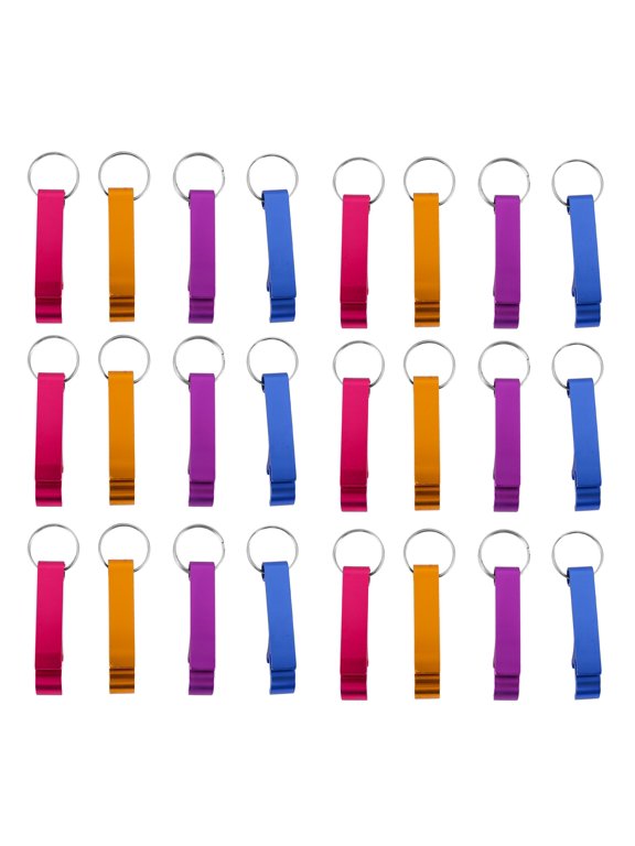 100Pcs 8 Color Metal Bottle Opener, Split Key Ring Chain Keychain Bulk Aluminum Pocket Claw Bar Soda Beer Bottle Opener