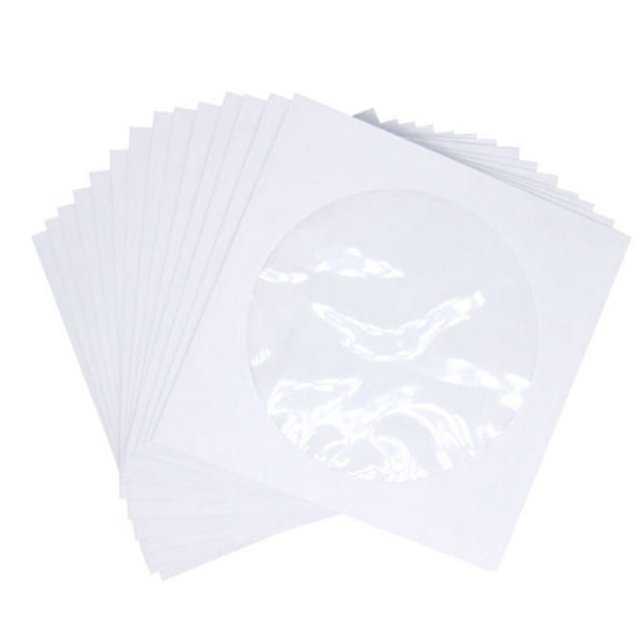 100Pcs 8CM Paper Envelopes with Transparent Window VCD Disc Cover Protective Sleeve Storage for Case Protector