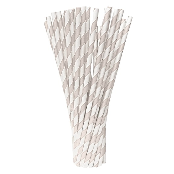 100Pcs 8In Colorful Striped Disposable Kraft Paper Straws Eco-friendly Decorative Drinking Straws For Party Bar Dessert Use