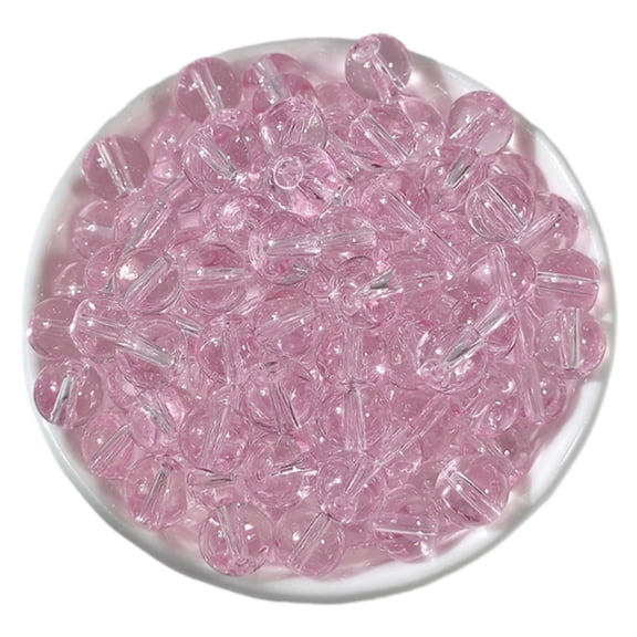 100Pcs 8mm Glass Beads with Hole Colored Craft Beads Round Clear Glass Beads For Necklace Bracelets Jewelry Making