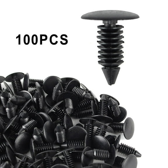 100Pcs 8mm Hole Car Clips Fender Bumper Shield Retainer Plastic Rivet Push Pin
